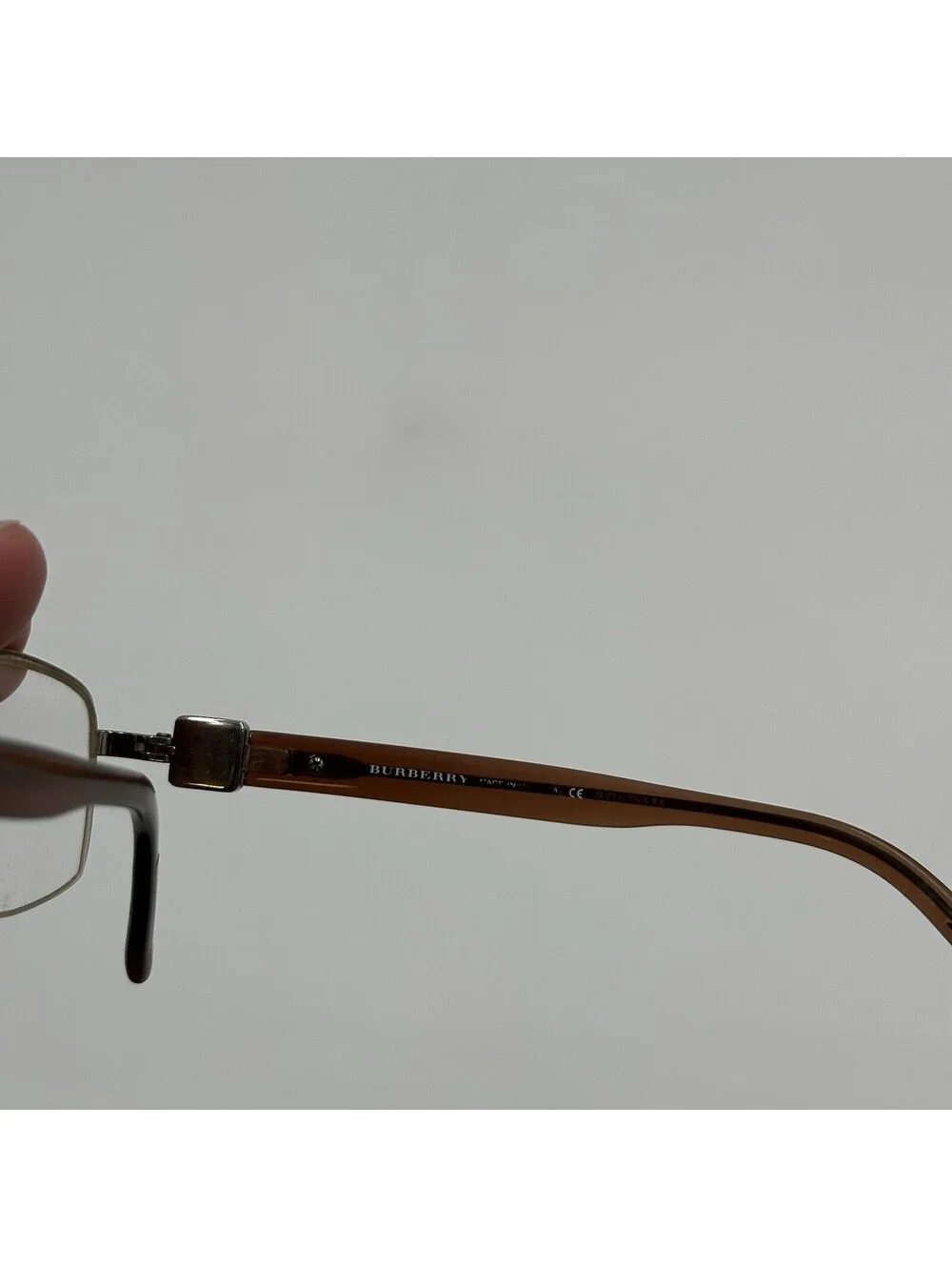 Burberry Eyeglasses B 1146 1016 Brown Half Rim Frame Italy 52-17 135 Frames Only